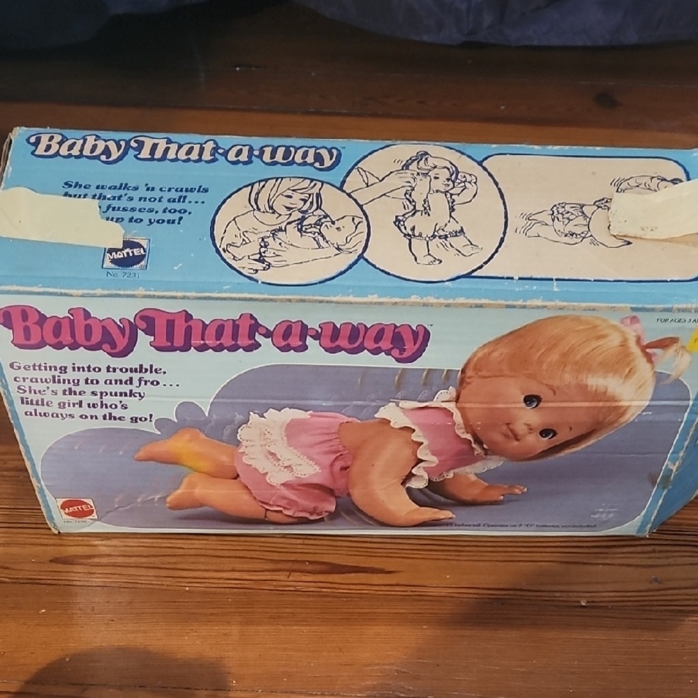 Mattel Baby That-a-Way Doll - Pink Outfit 1900 Vintage